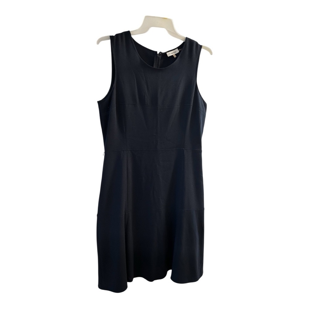 Calvin Klein Women's Sleeveless Fit and Flare Navy 
Midi Dress